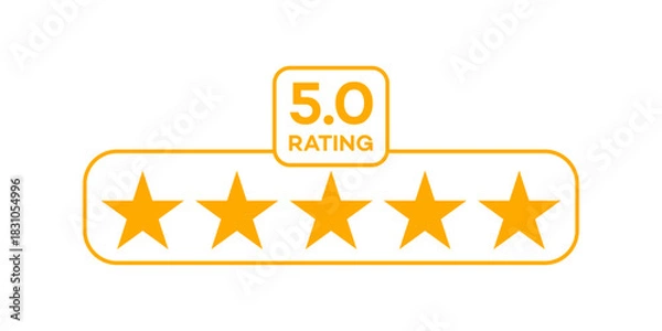 Obraz Perfect 5 Star Rating  Customer Review Feedback Symbol