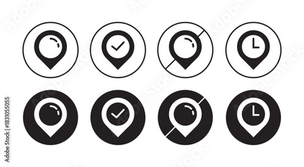 Obraz Location Pin Icon Set  Navigation Map Markers
