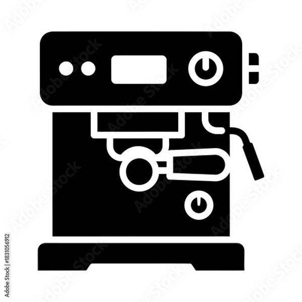 Obraz Espresso machine graphic icon in bold black and white