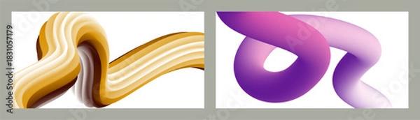 Fototapeta Abstract volumetric background. Cords. 