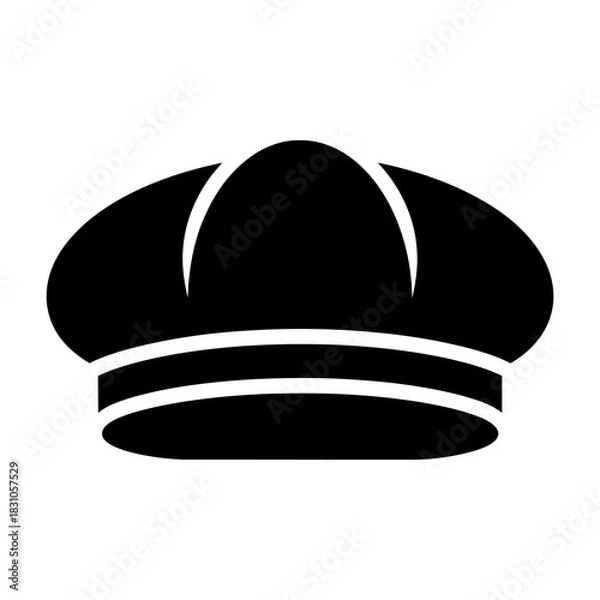 Obraz Black and White Chef Hat Icon Vector Illustration