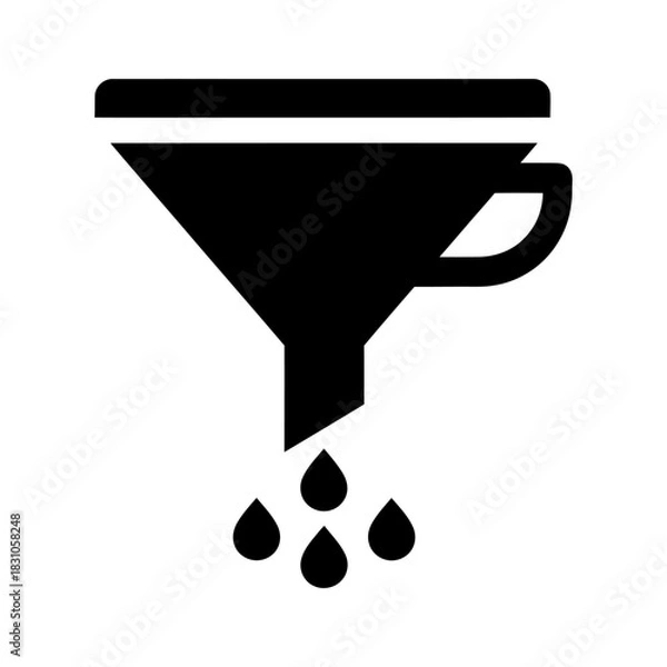 Obraz Black Funnel Icon with Dripping Liquids