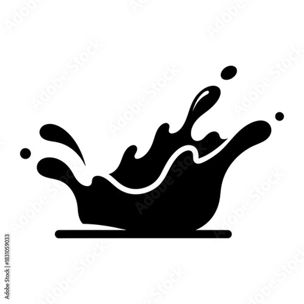Obraz Black splash silhouette vector illustration on white background