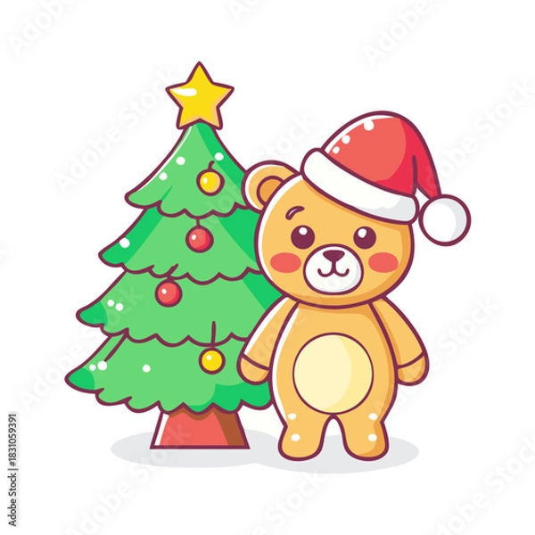 Obraz santa claus and christmas tree