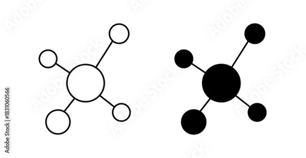 Obraz Molecule Structure Icon, Atomic Network Vector for Science