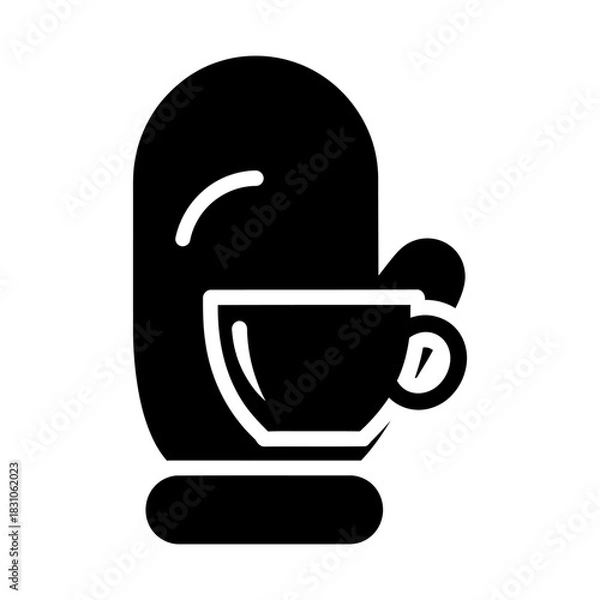Obraz Coffee Maker Vector Icon with Cup Silhouette
