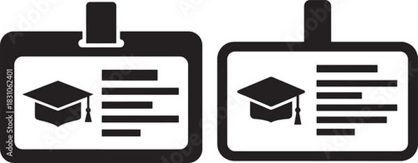 Obraz Two graduation id cards silhouette