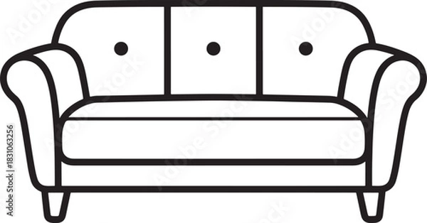 Obraz Classic two seater sofa silhouette