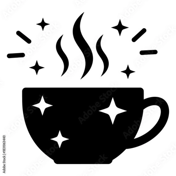 Obraz Magical Cup with Steaming Contents and Sparkles