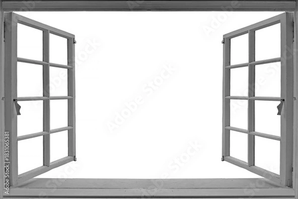 Obraz The old window isolated on a white background