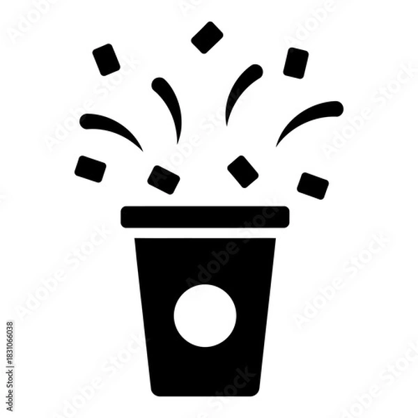 Obraz Confetti party popper graphic icon design in black color