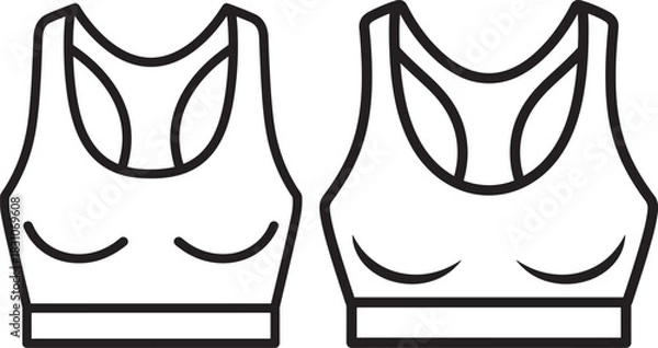 Obraz Two sports bra outline silhouette