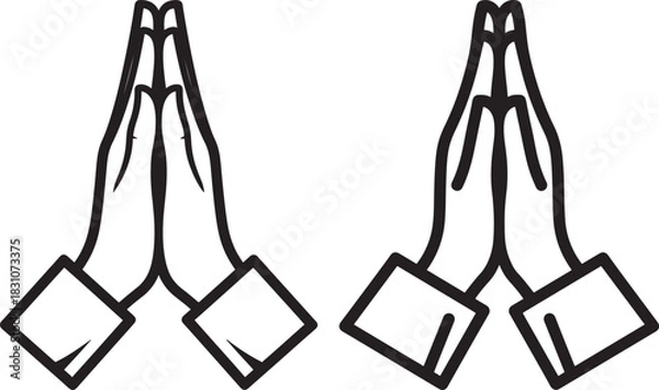Obraz Two praying hands silhouette