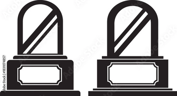 Obraz Two arch top trophies silhouette