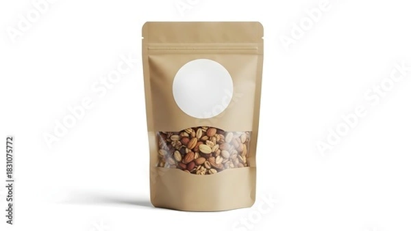 Fototapeta A package of assorted nuts, perfectly presented for a healthy snack or ingredient. 