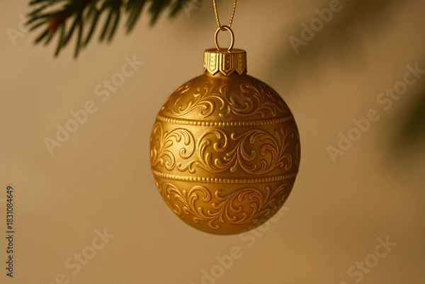 Fototapeta golden christmas ball