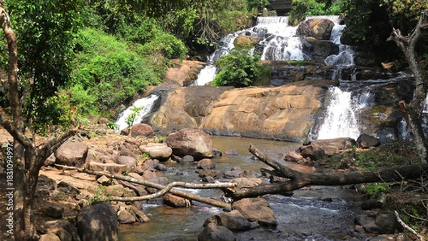 Obraz Aruvikuzhy waterfalls, Pallickathode, Kottayam, Kerala, India