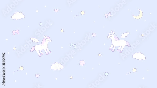 Fototapeta ファンシードリームホースのソーダポップ壁紙★