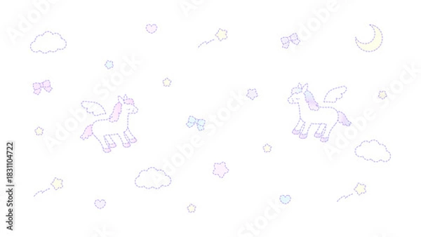 Fototapeta ファンシードリームホースのソーダポップ壁紙♡PNG