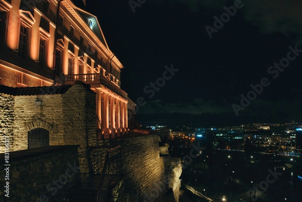 Fototapeta Stenbock House Government Building on Toompea Hill at Night