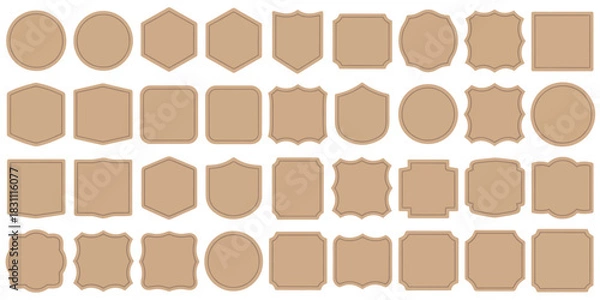 Fototapeta Collection of various shapes and designs of frames in a grid pattern layout