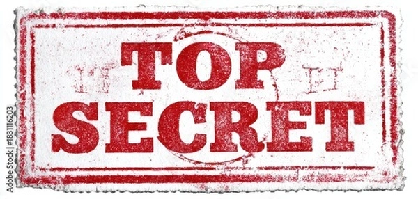 Obraz The Top Secret Rubber Stamp Impression on Distressed Paper Background for Confidential Documents