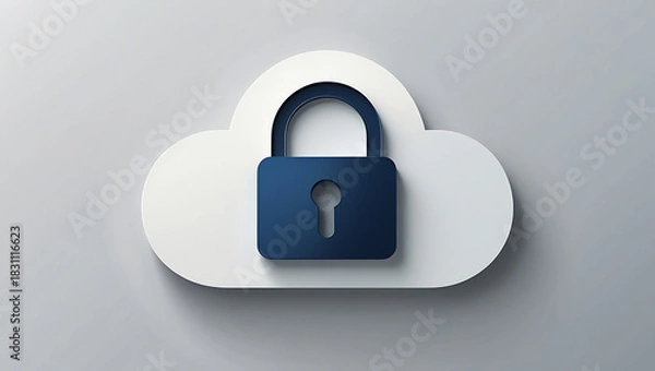 Obraz Digital Cloud Data Storage and Security Architecture Ensuring Encrypted Data Management, Protected Access, and Reliable High-Performance Cloud Infrastructure