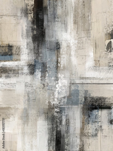 Fototapeta Soft and minimalistic abstract artwork with delicate lines and muted tones, creating a calm and refined aesthetic for modern interiors