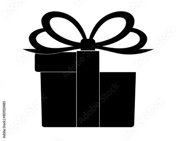 Obraz gift box with bow silhouette vector,gift box  icon