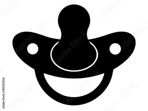 Obraz pacifier icon,pacifier soother black silhouette vector 