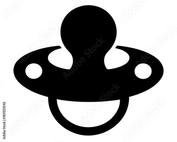 Obraz pacifier icon,pacifier soother black silhouette vector 