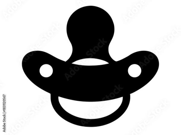 Obraz pacifier icon,pacifier soother black silhouette vector 