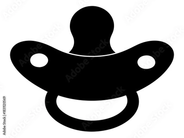 Obraz pacifier icon,pacifier soother black silhouette vector 