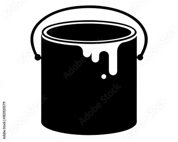 Obraz paint bucket  simple black silhouette vector 