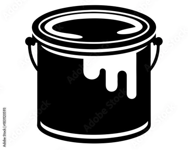 Obraz paint bucket  simple black silhouette vector 