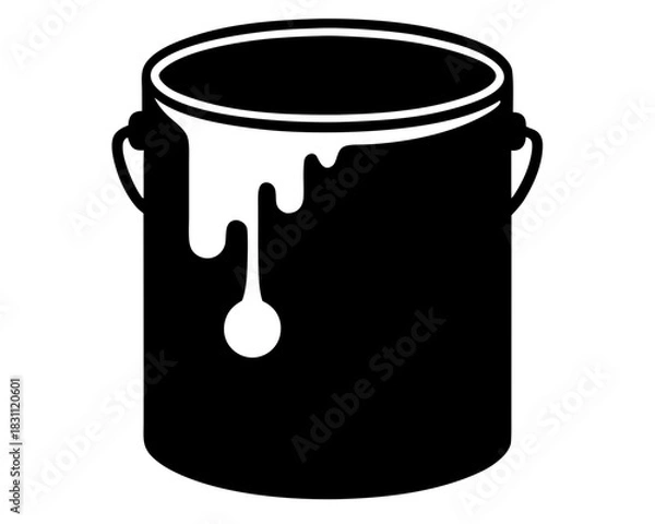 Obraz paint bucket  simple black silhouette vector 