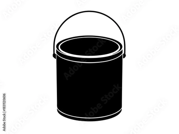 Obraz paint bucket  simple black silhouette vector 
