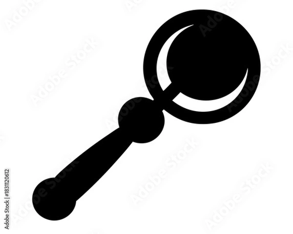 Obraz baby rattle icon,rattle simple black silhouette vector 