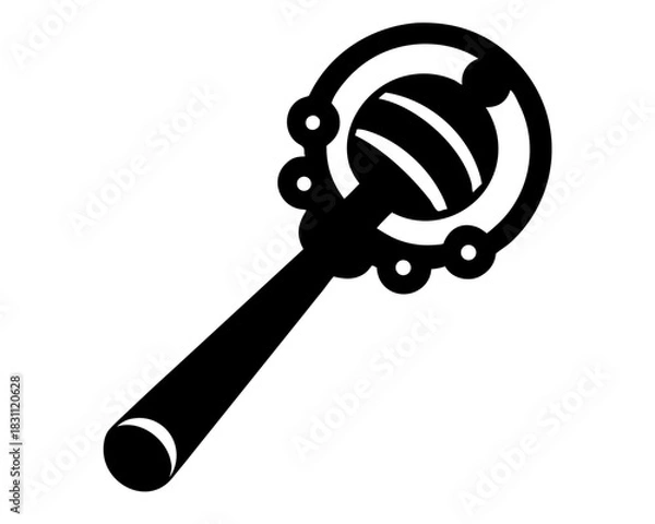 Obraz baby rattle icon,rattle simple black silhouette vector 