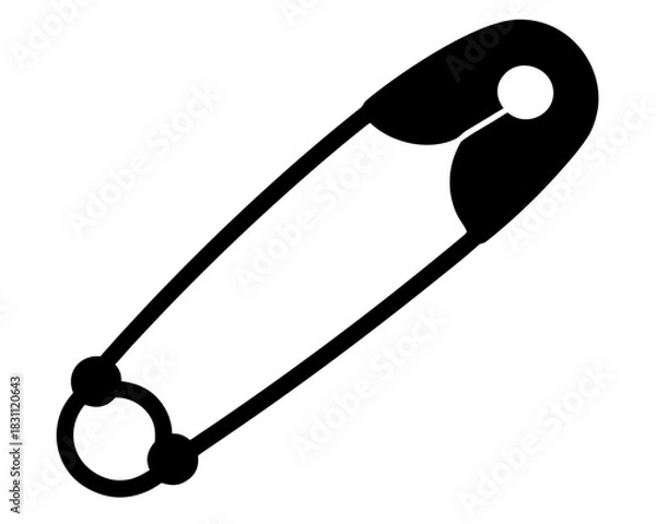 Obraz safety pin black silhouette vector ,safety pin icon