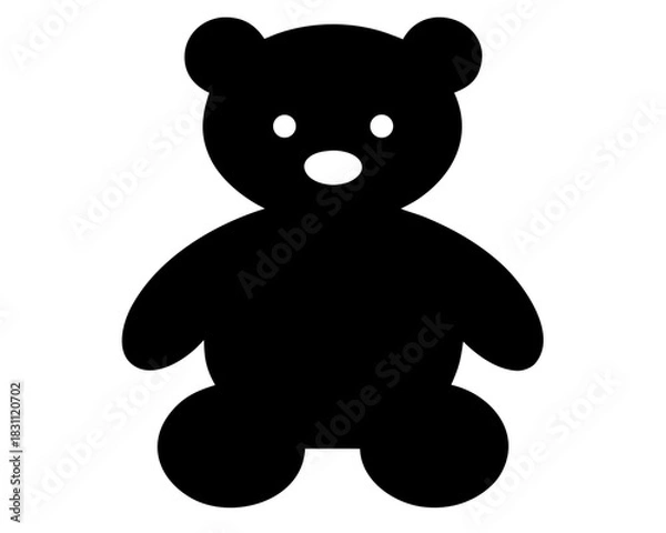 Obraz teddy bear simple black silhouette vector 