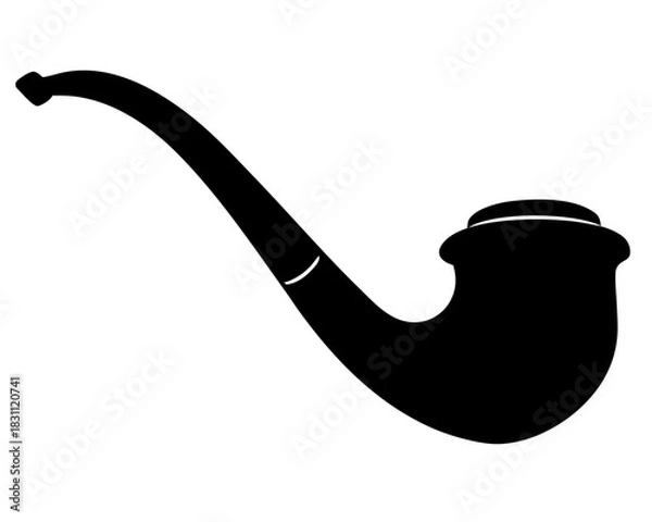 Obraz tobacco pipe black silhouette vector icon,smoking pipe silhouette