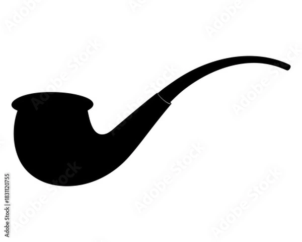 Obraz tobacco pipe black silhouette vector icon,smoking pipe silhouette