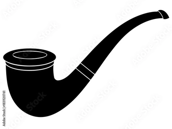 Obraz tobacco pipe black silhouette vector icon,smoking pipe silhouette