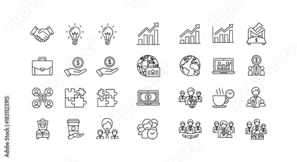 Fototapeta Business agreement of partnership as handshake with symbol of successful transaction and cooperation