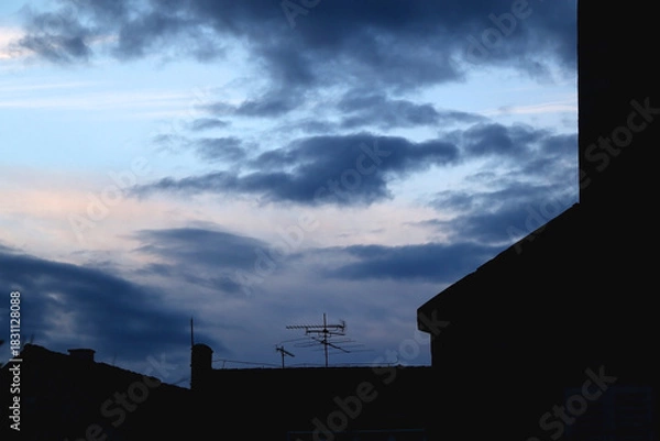 Fototapeta View of beautiful colorful sunset sky.