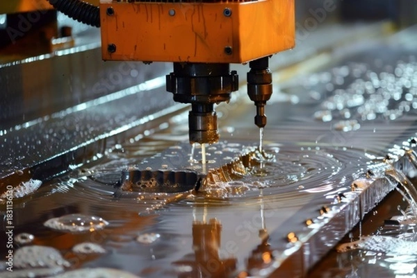 Obraz Cnc machine cutting metal with water jet