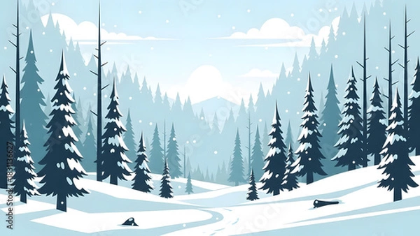 Fototapeta Winter Pine Forest