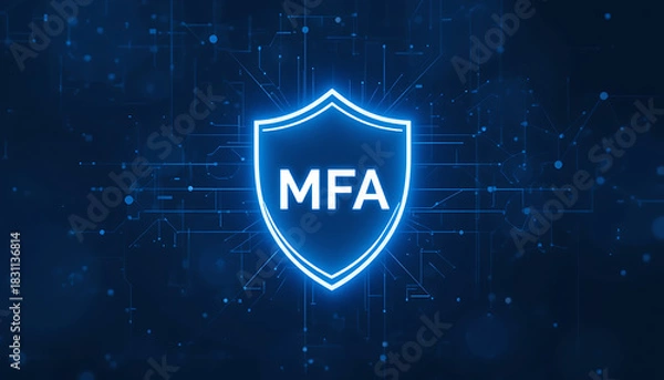 Obraz Multi-Factor Authentication (MFA) and Multi-Level Security Implementation Depicting Advanced Identity Verification, Access Control, Data Protection, and Cybersecurity Strategies 