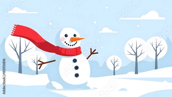 Fototapeta Happy Snowman in Winter